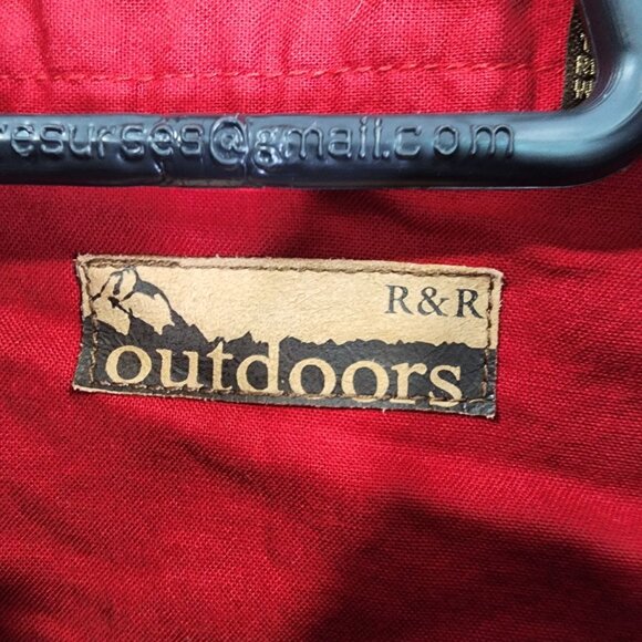 Mens Red R&R Outdoors Shirt Short Sleeve Button Up 100% Cotton Size M - Picture 6 of 11